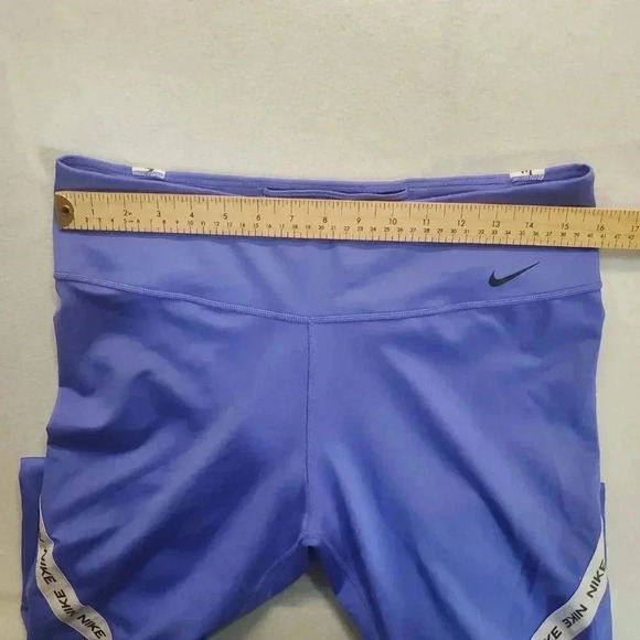 Nike Dri Fit Mid-Rise Size XL Tight Fit Crop Training Pants DD1813-500 Purple - Picture 9 of 16